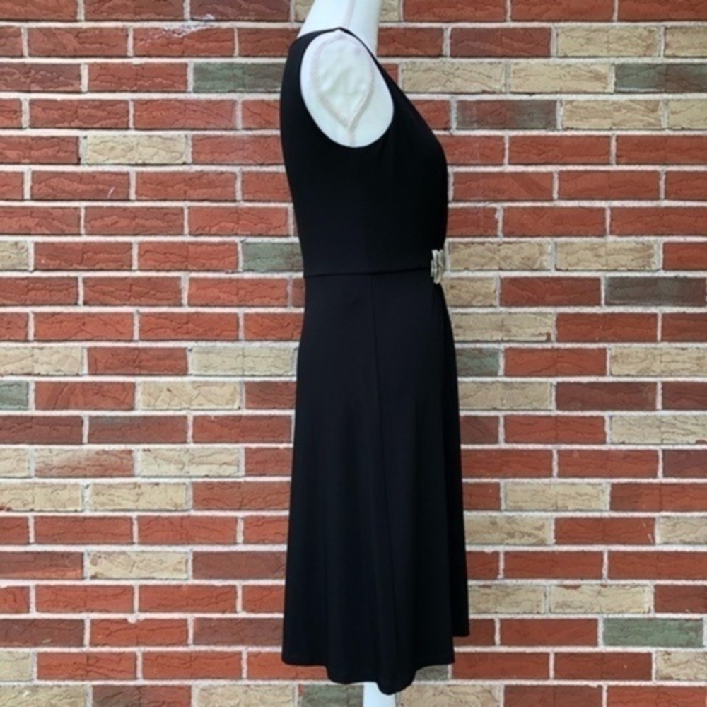 Calvin Klein NWT Black Silver Embellished Waistline Sleeveless Dress π - Picture 5 of 13